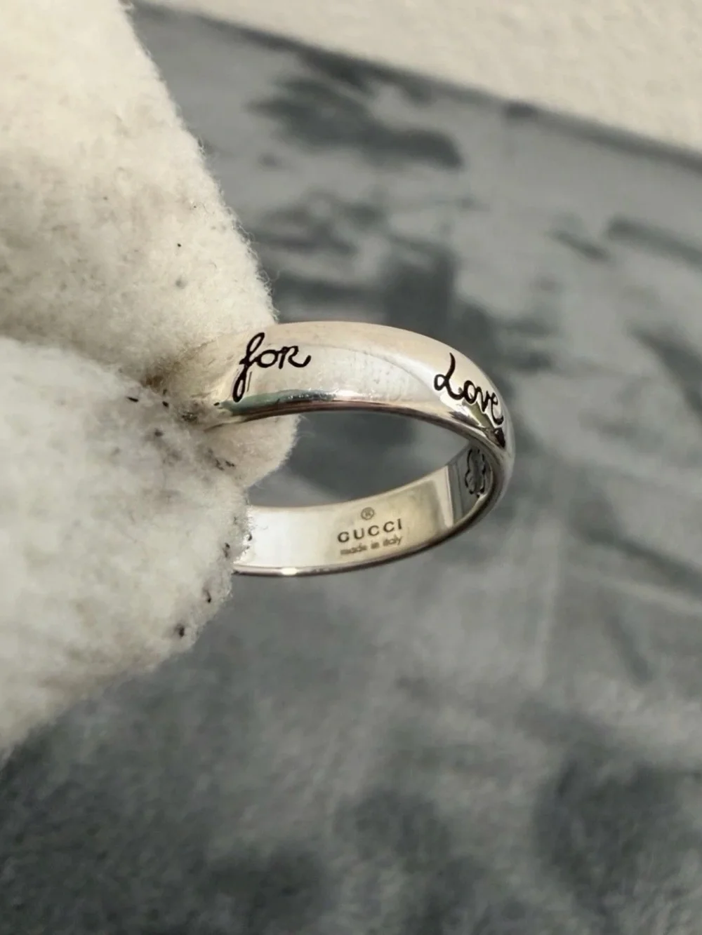 Brand New Gucci Blind for Love Sterling Silver 925 Ring Size 8 (US 4.5)